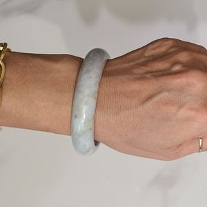 Large Jadeite Bangle Untreated - with Certificate - 63mm